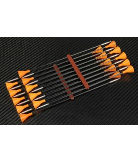 Darts / Fléchettes Alex en carbone avec pointes acier - Pack de 10
